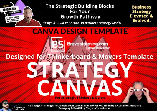 Business - Strategy - Playbook - Training - Thinkerboard Templates & Canva Design Template of the Strategy Canvas by Strategystorming - Strategystorming - The Strategy Studio & Shop for Smart Business